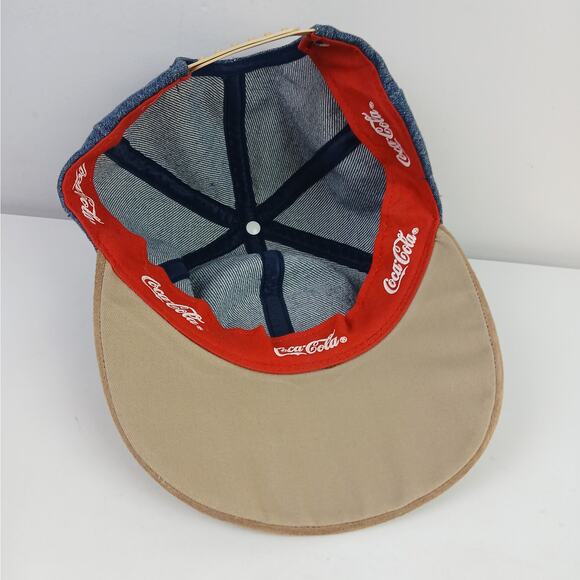 Coca Cola Brand Vintage "Always Coca Cola" Trucker Hat Denim & Leather Unisex - Picture 8 of 8